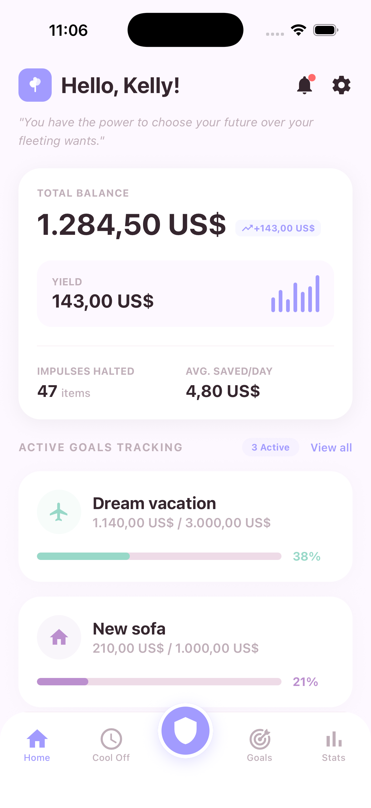 Welthio app dashboard